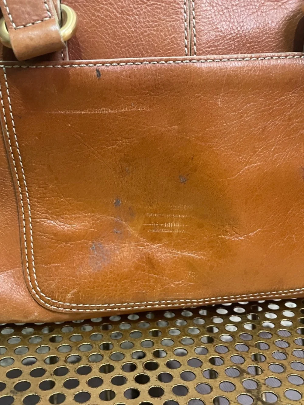 Maxx New York: cognac brown leather satchel